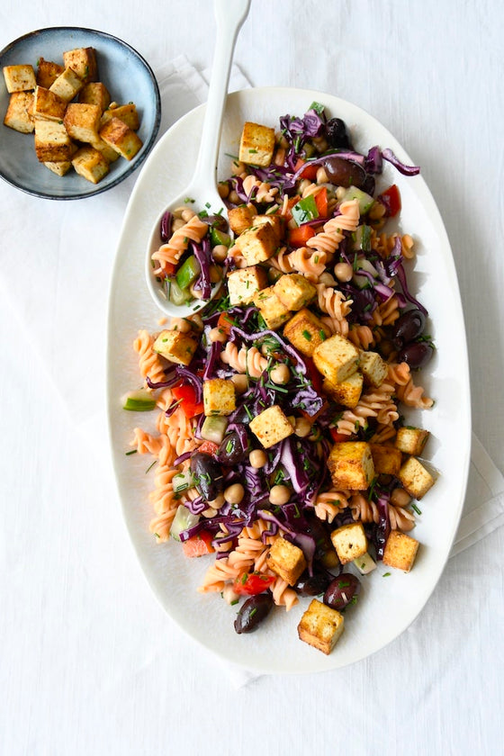 Proteinreicher Pastasalat