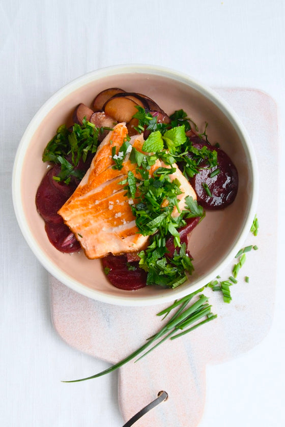 Rote-Bete-Salat mit Lachs