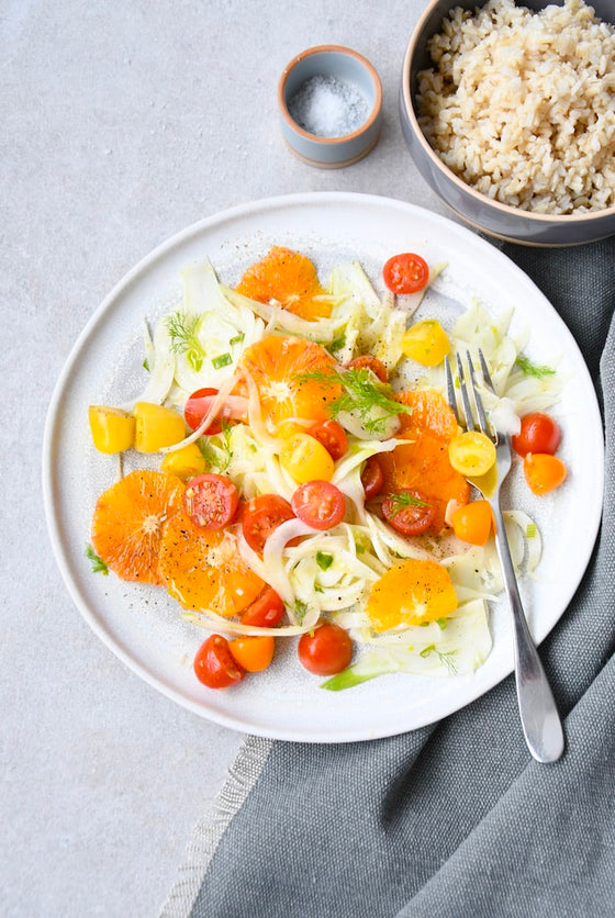 Fenchelsalat mit Tomate und Blutorange