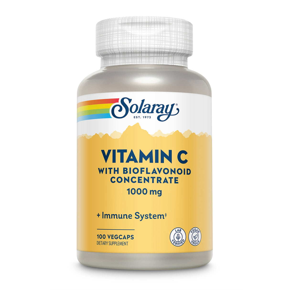 Vitamin C Nahrungsergänzungsmittel von Solaray mit Bioflavonoid-Konzentrat, 1000 mg, 100 Vegcaps, unterstützt das Immunsystem.