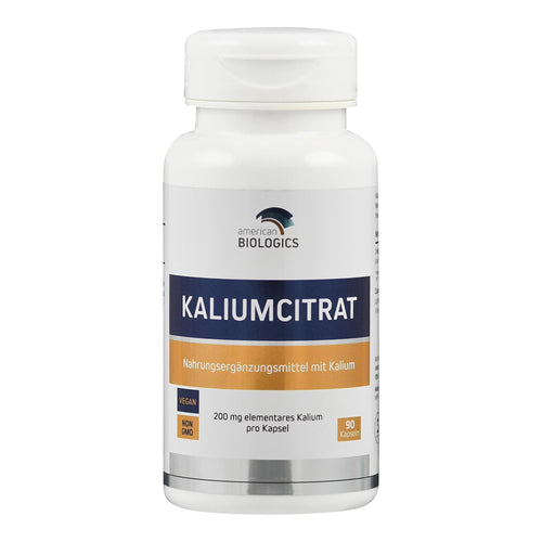 Dose mit Nahrungsergänzungsmittel 'Kaliumcitrat', 200 mg Kalium pro Kapsel, 90 Kapseln, vegan, non-GMO von American Biologics.