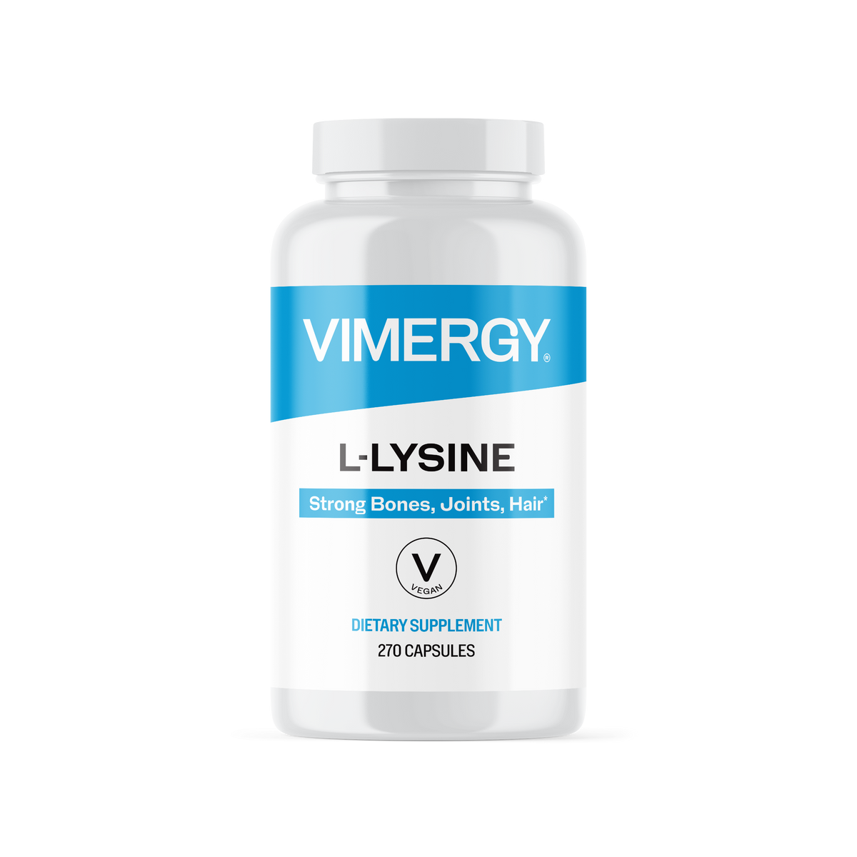 Werbung für L-Lysin-Kapseln mit einer lächelnden Frau am Strand. Text beschreibt L-Lysin als essentielle Aminosäure, 500 mg pro Kapsel.