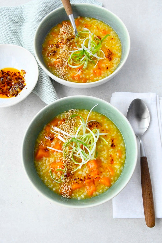 Süßkartoffel-Congee – nährendes Blue-Zone-Rezept aus Okinawa