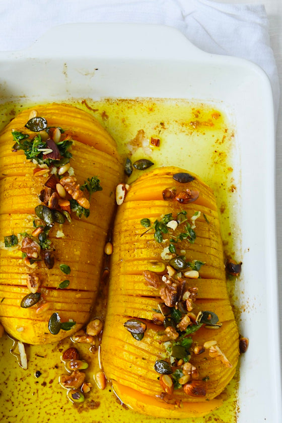 Hasselback-Kürbis mit Majoran