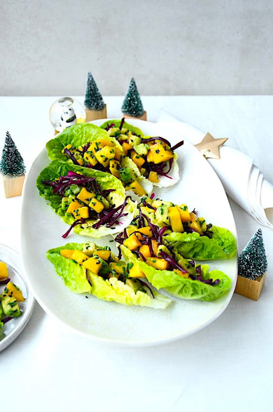 Salatschiffchen mit Fruchtiger-Salsa