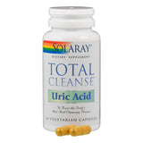 Weiße Flasche mit Aufschrift 'Solaray Total Cleanse Uric Acid', 60 vegetarische Kapseln.