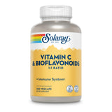 Flasche mit Solaray Vitamin C & Bioflavonoids, 250 Vegcaps, Nahrungsergänzungsmittel, 1:1 Verhältnis, unterstützt das Immunsystem.