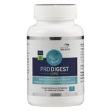 Weiße Flasche mit Etikett 'PRO DIGEST LYPO', Nahrungsergänzungsmittel von American Biologics, vegan, non-GMO, 90 Kapseln.