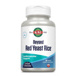 Eine weiße Plastikflasche mit einem Etikett, das den Markennamen KAL zeigt. Auf dem Etikett steht 'Beyond Red Yeast Rice', ein Nahrungsergänzungsmittel zur Unterstützung der Herzgesundheit. Die Flasche enthält 60 Tabletten und ist für den täglichen Gebrauch vorgesehen.