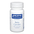 Eine weiße Plastikflasche mit Schraubverschluss, auf der "pure encapsulations Beta Carotin" steht. Die Flasche enthält ein Nahrungsergänzungsmittel mit rein natürlichem Carotinoid.