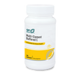 Ein weißer Kunststoffbehälter mit Schraubverschluss, etikettiert mit 'SFI Health Multi-Element Buffered C'. Das Etikett ist weiß mit gelben Akzenten und enthält den Text 'Antioxidant & Immune Health' sowie '250 Capsules Dietary Supplement'.