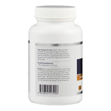Das Bild zeigt eine weiße Plastikflasche mit einem Schraubverschluss. Auf der Flasche befindet sich ein Etikett mit Informationen zu einem Nahrungsergänzungsmittel namens "Super Omega Arctic Plus". Das Etikett enthält Details zu Inhaltsstoffen wie Fischöl, EPA und DHA sowie Verzehrempfehlungen und Hinweise zur Lagerung. Ein Barcode ist ebenfalls sichtbar.