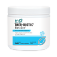 Ein weißer Behälter mit der Aufschrift 'SFI Health THER-BIOTIC BiotaGen Diverse Prebiotic Support'. Der Behälter enthält ein unaromatisiertes Pulver als Nahrungsergänzungsmittel mit 150 g Inhalt. Auf dem Etikett sind auch ein Logo und weitere Beschreibungen zu sehen.