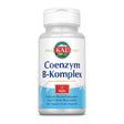 Weiße Flasche mit Aufschrift "KAL Coenzym B-Komplex", Nahrungsergänzungsmittel, 60 vegetarische Kapseln. "1 Daily" und "Höchste Bioverfügbarkeit".