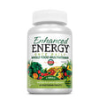 Flasche mit "Enhanced Energy" Multivitamin, 60 Tabletten, vegetarisch, tägliche Einnahme, enthält 34 ökologische Nahrungsmittel.