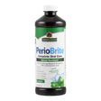 Eine Flasche PerioBrite Mundspülung von Nature's Answer ist abgebildet. Die Flasche ist dunkel mit einem weißen Deckel und einem grünen Etikett. Auf dem Etikett steht 'PerioBrite Complete Oral Care Natural Mouthwash'.