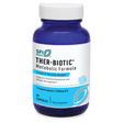 Eine blaue Flasche mit einem weißen Etikett, auf dem "SFI Health THER-BIOTIC Metabolic Formula" steht. Die Flasche enthält 60 Kapseln und unterstützt den gesunden Stoffwechsel und das Gewichtsmanagement. Auf dem Etikett sind 7 probiotische Arten und 25 Milliarden KBE angegeben.