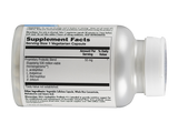 Etikett einer Nahrungsergänzungsmittelflasche mit Angaben zu probiotischen Inhaltsstoffen, inklusive Lactobacillus-Arten und Bifidobacterium bifidum.