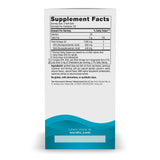 Nahrungsergänzungsmittel-Etikett mit Angaben zu Omega-3, Kalorien, Zutaten und Hersteller. Keine Gluten, Milchderivate oder synthetische Farbstoffe.