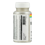 Das Bild zeigt eine weiße Plastikflasche mit einem weißen Deckel. Auf der Flasche ist ein Etikett mit Text und einem Barcode zu sehen. Der Text beschreibt vermutlich die Inhaltsstoffe oder Gebrauchsanweisungen des Produkts. Die Flasche steht aufrecht und ist vor einem weißen Hintergrund abgebildet. Das Etikett hat einen Regenbogenstreifen an der oberen rechten Ecke.