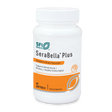 Ein weißer Behälter mit der Aufschrift "SFI Health SeraBella Plus". Der Behälter ist für Nahrungsergänzungsmittel und unterstützt die Gehirnfunktion. Enthält 60 Softgels. Auf dem Etikett steht "Supports Brain Function", "Supports Mental Acuity", "Memory", "Healthy Cellular Aging".