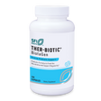 Ein weißer Kunststoffbehälter mit Schraubverschluss, auf dem 'SFI Health THER-BIOTIC BiotaGen' steht. Der Behälter bietet 'Diverse Prebiotic Support' und enthält 120 Kapseln. Die Verpackung ist blau-weiß gestaltet.