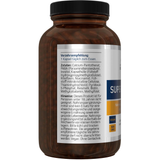 Flasche mit Nahrungsergänzungsmittel 'SUPER B CAPS' von American Biologics. Enthält 90 vegane, nicht-GMO Kapseln mit aktiven B-Vitaminen.