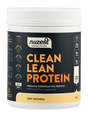 Behälter mit Nuzest Clean Lean Protein, 500g, vegan, glutenfrei, laktosefrei, sojafrei, gentechnikfrei. Geschmack: Just Natural.