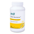 Eine weiße Kunststoffflasche mit dem Aufdruck 'SFI Health Joint Revitalizer' und 'Connective Tissue Support'. Enthält 120 Kapseln. Die Flasche hat gelbe und grüne Designelemente.
