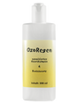 Eine weiße Plastikflasche mit gelbem Etikett, auf dem 'OzoRegen ozonisiertes Haarshampoo & Badezusatz' steht. Inhalt: 200 ml.