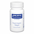 Das Bild zeigt eine weiße Plastikflasche mit einem Schraubverschluss. Auf dem Etikett steht 'pure encapsulations DAS ORIGINAL Haut-Haare-Nägel Nutrikosmetik'. Die Flasche ist auf einem weißen Hintergrund abgebildet.