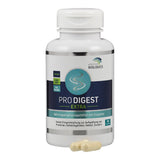 Flasche mit Nahrungsergänzungsmittel "PRODIGEST EXTRA" von American Biologics, vegan, nicht gentechnisch verändert, 90 Kapseln.