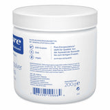 Das Bild zeigt eine weiße Plastikdose mit einem Schraubdeckel. Auf dem Etikett steht "Pure Encapsulations". Es handelt sich um ein Nahrungsergänzungsmittel mit Mineralstoffen und Zink. Die Dose hat ein Volumen von 200 Gramm und ist vegan. Weitere Informationen auf dem Etikett betreffen Qualität und Lagerungshinweise. Am unteren Rand ist ein Barcode sichtbar.