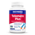 Flasche mit Nahrungsergänzungsmittel 'Telomere Plus' von Enzymedica, 30 vegetarische Kapseln, fördert Energie und gesundes Altern.