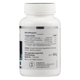 Weiße Flasche mit Nährstoffangaben für ein Nahrungsergänzungsmittel. Enthält Enzymmischungen und Bacillus subtilis. Nettogewicht: 68g.