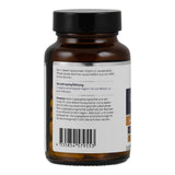 Das Bild zeigt eine braune Glasflasche mit schwarzem Deckel, die ein Nahrungsergänzungsmittel enthält. Auf dem Etikett steht, dass die in diesem liposomalen Vitamin C verwendeten Phospholipide ausschließlich aus non-GMO Sonnenblumen stammen. Es gibt eine Verzehrempfehlung: 2 vegetarische Kapseln täglich mit viel Wasser zu einer Mahlzeit. Hinweise warnen, dass Nahrungsergänzungsmittel keine Ersatz für eine ausgewogene Ernährung sind und außerhalb der Reichweite von Kindern aufbewahrt werden sollen. Ein Barco