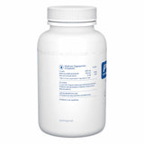 Das Bild zeigt eine weiße Plastikflasche mit einem Schraubverschluss. Auf der Flasche befindet sich ein Etikett mit Informationen zu den Inhaltsstoffen und der Verzehrempfehlung. Die Flasche enthält Nahrungsergänzungsmittel mit L-Lysin, Selen und Zink. Auf dem Etikett sind die Mengenangaben pro Tagesportion (2 Kapseln) für L-Lysin (800 mg), Selen (60 mcg) und Zink (6 mg) angegeben. Die Verzehrempfehlung lautet: 2x1 Kapsel pro Tag zwischen den Mahlzeiten. Die Flasche ist in Apotheken erhältlich. Der Hintergr