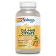 Flasche mit Nahrungsergänzungsmittel 'Cal-Mag Citrate' von Solaray, enthält Vitamin D3 & K-2, 90 Kautabletten, Geschmacksrichtung: natürliche Orange.