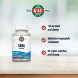 Kal GABA Nahrungsergänzungsmittel mit 750 mg pro Tablette, 90 vegane Tabletten pro Packung, natürlicher Gegenspieler zu Glutamat.