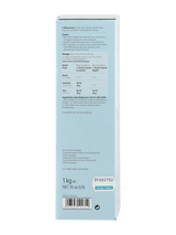 Die Verpackung eines Wasserenthärters der Marke Sonett. Auf der hellblauen Verpackung sind Anwendungshinweise, Dosierungsanleitungen und Inhaltsstoffe auf Französisch aufgedruckt. Unten befindet sich ein Barcode und ein Hinweis 'Made in Germany'.