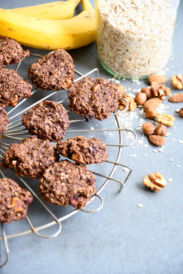 Schokoladen-Bananen-Hafercookies