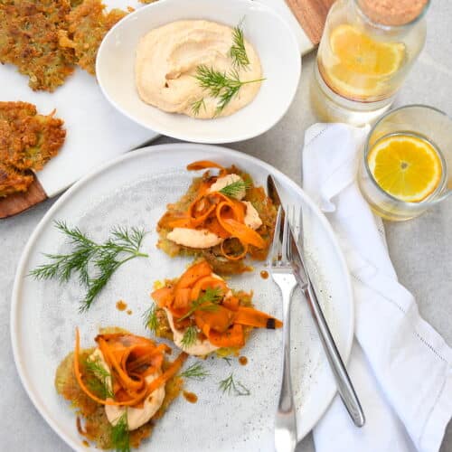 Kartoffelpuffer mit marinierten Möhren