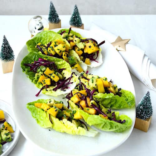 Salatschiffchen mit Fruchtiger-Salsa