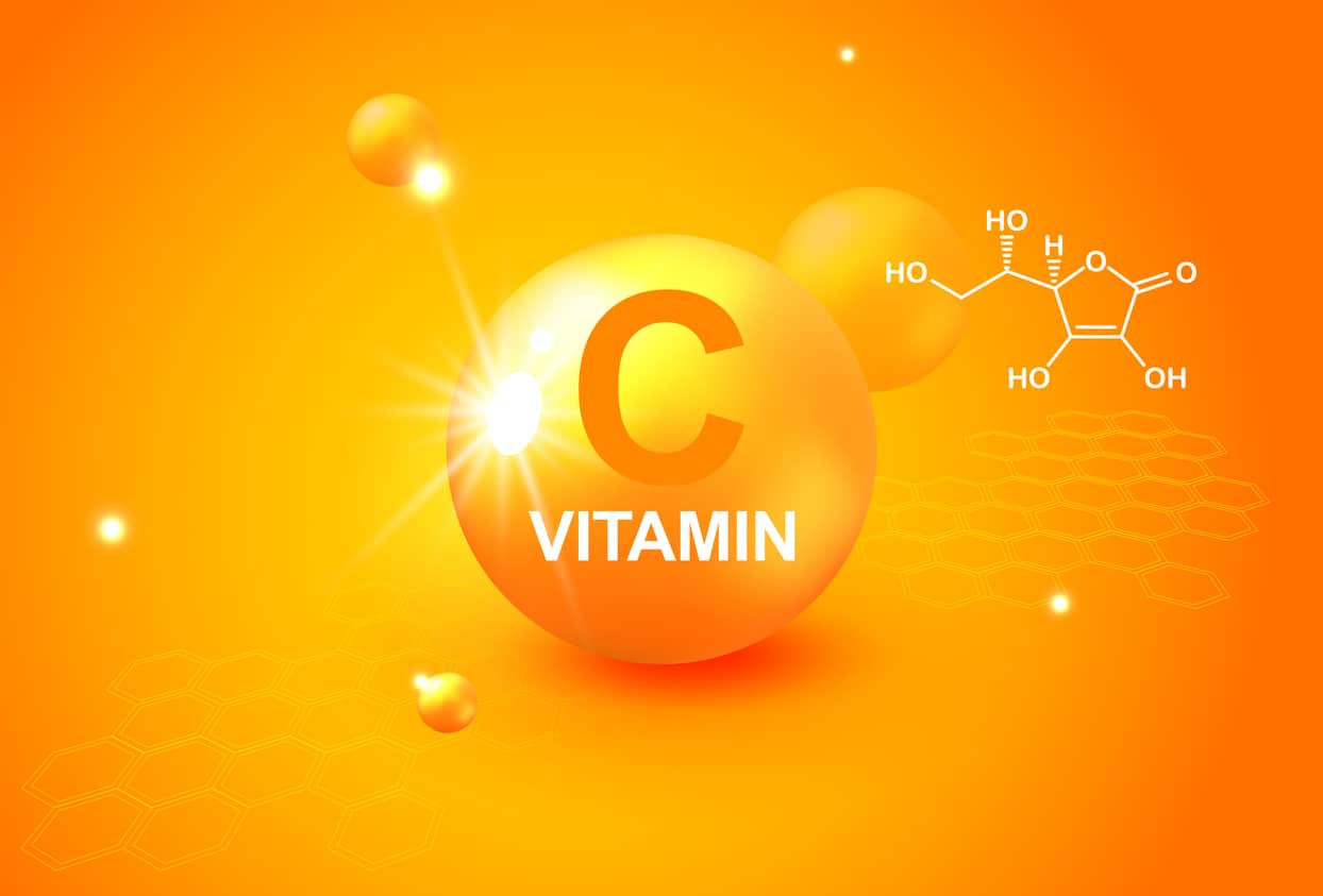 Vitamin C in leuchtendem Orange