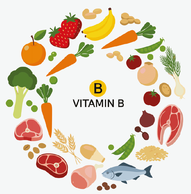 Obst und Gemüse sind reich an Vitamin B